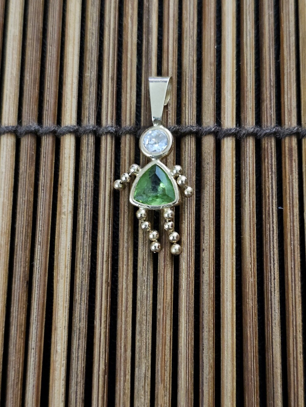 14k Peridot Child Yellow Gold Pendant, Charm